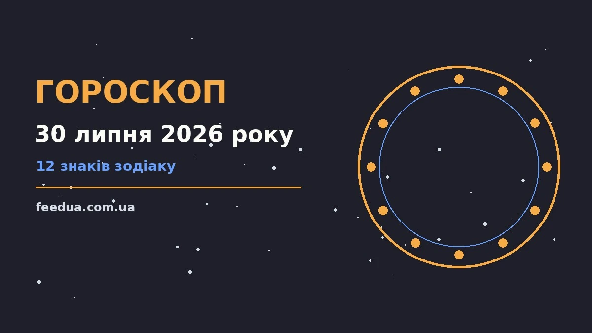 Щоденний гороскоп на 30 липня 2026 року — загальний огляд дня, ключові сфери й практичні поради