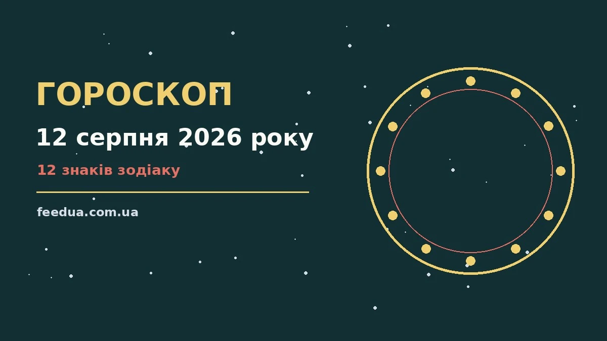Астрологічний гороскоп на 12 серпня 2026 року для дванадцяти знаків Зодіаку