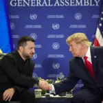 Володимир Зеленський і Дональд Трамп під час зустрічі в Нью-Йорку