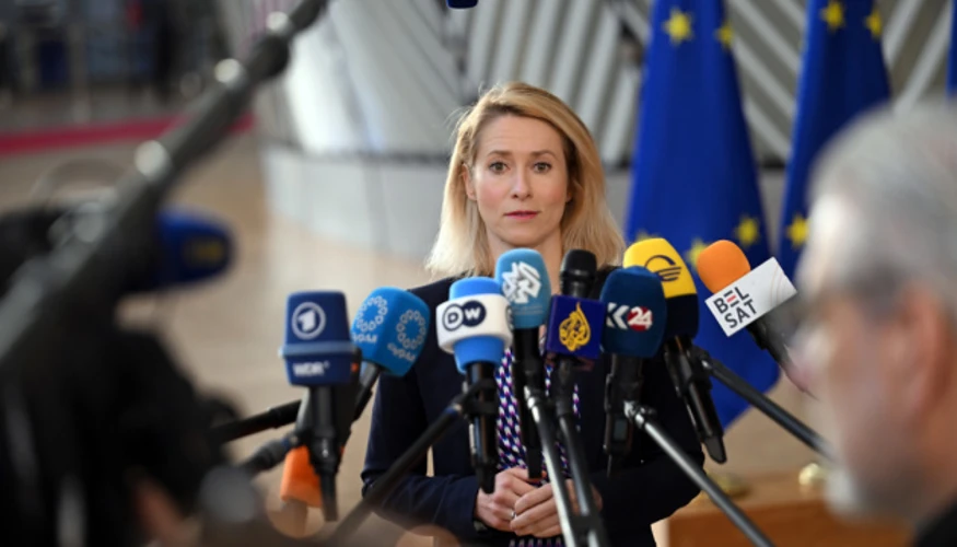Кая Каллас перед початком засідання Ради ЄС із закордонних справ у Люксембурзі