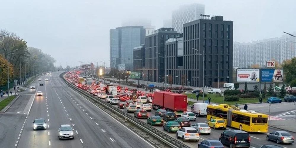 Затори в Києві 22 жовтня та черги на автобуси біля станції метро «Осокорки»